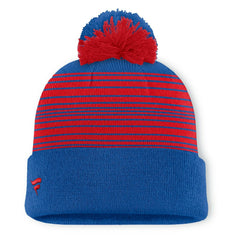 New York Rangers Fanatics Fundamental Spirit Cuffed Pom Knit Hat Blue