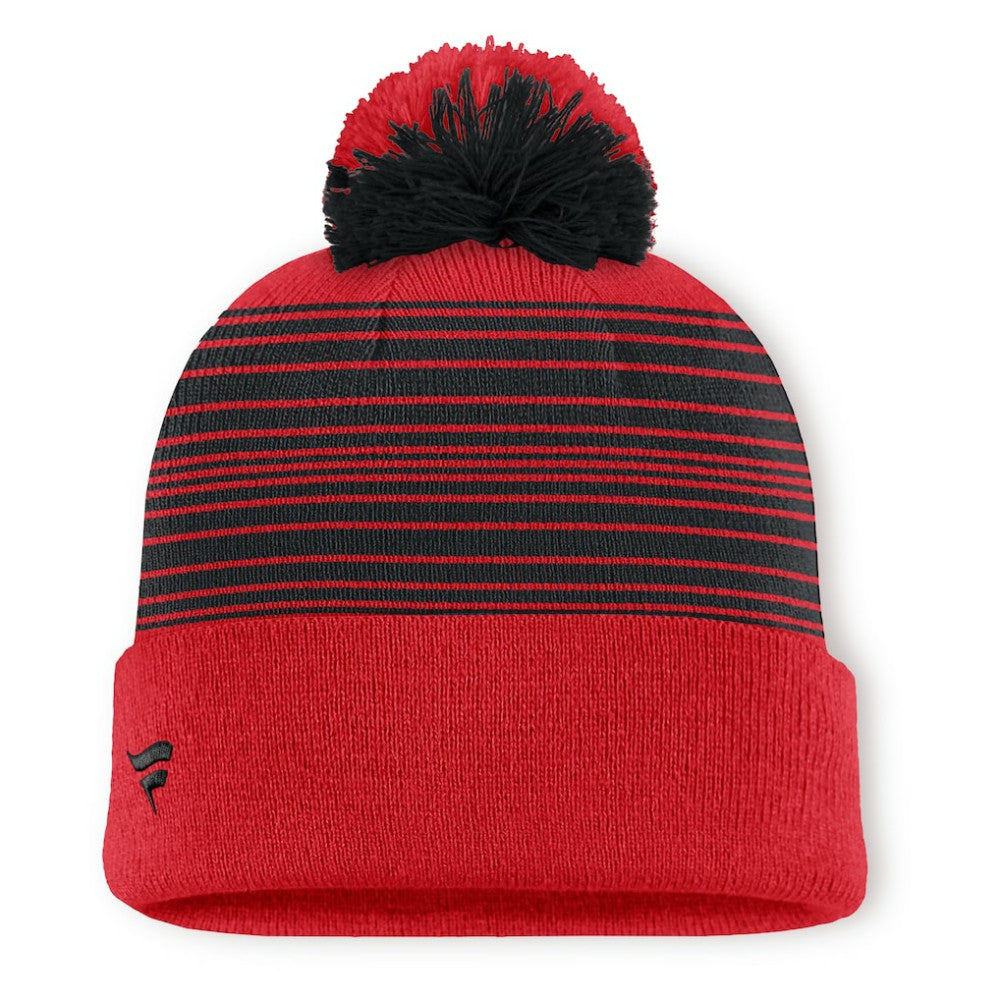 Chicago Blackhawks Fanatics Fundamental Spirit Cuffed Pom Knit Hat Red