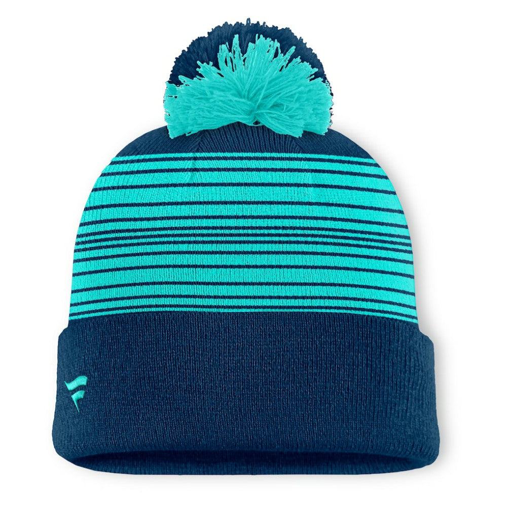 Seattle Kraken Fanatics Fundamental Spirit Cuffed Pom Knit Hat Deep Sea Blue