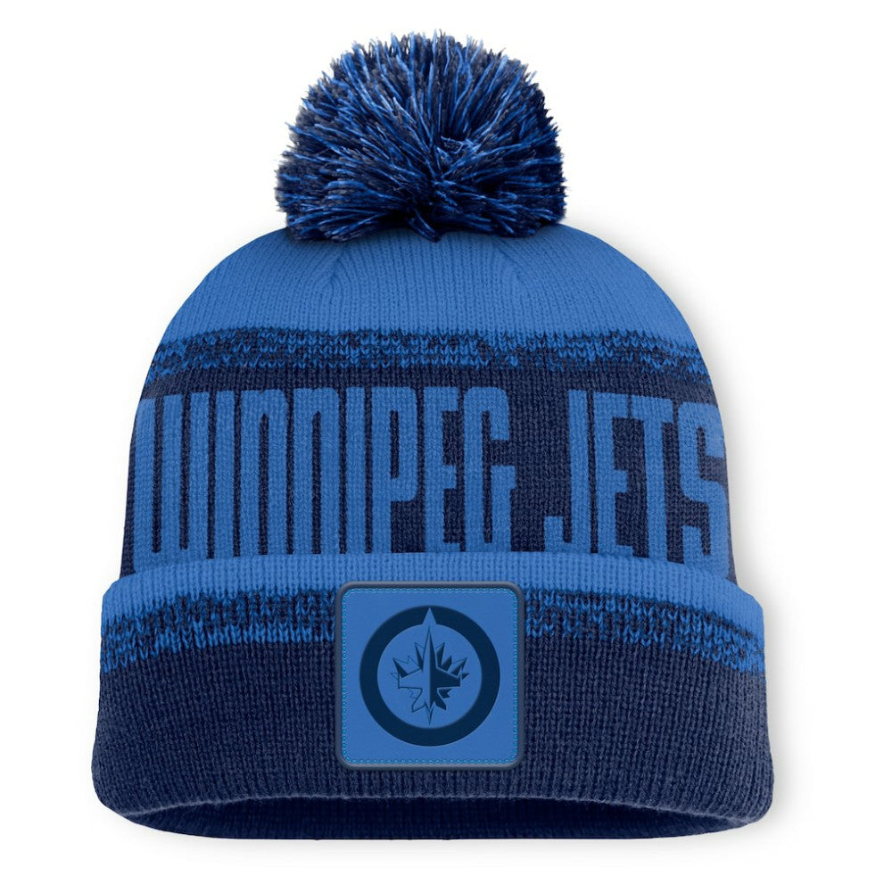 Winnipeg Jets - Fanatics Fundamentals Thrive Cuffed Knit Hat with Pom Navy/Blue