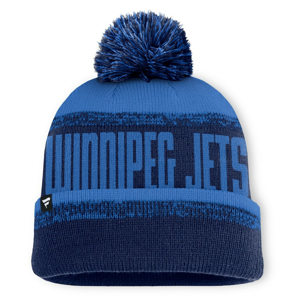 Winnipeg Jets - Fanatics Fundamentals Thrive Cuffed Knit Hat with Pom Navy/Blue