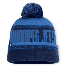Winnipeg Jets - Fanatics Fundamentals Thrive Cuffed Knit Hat with Pom Navy/Blue
