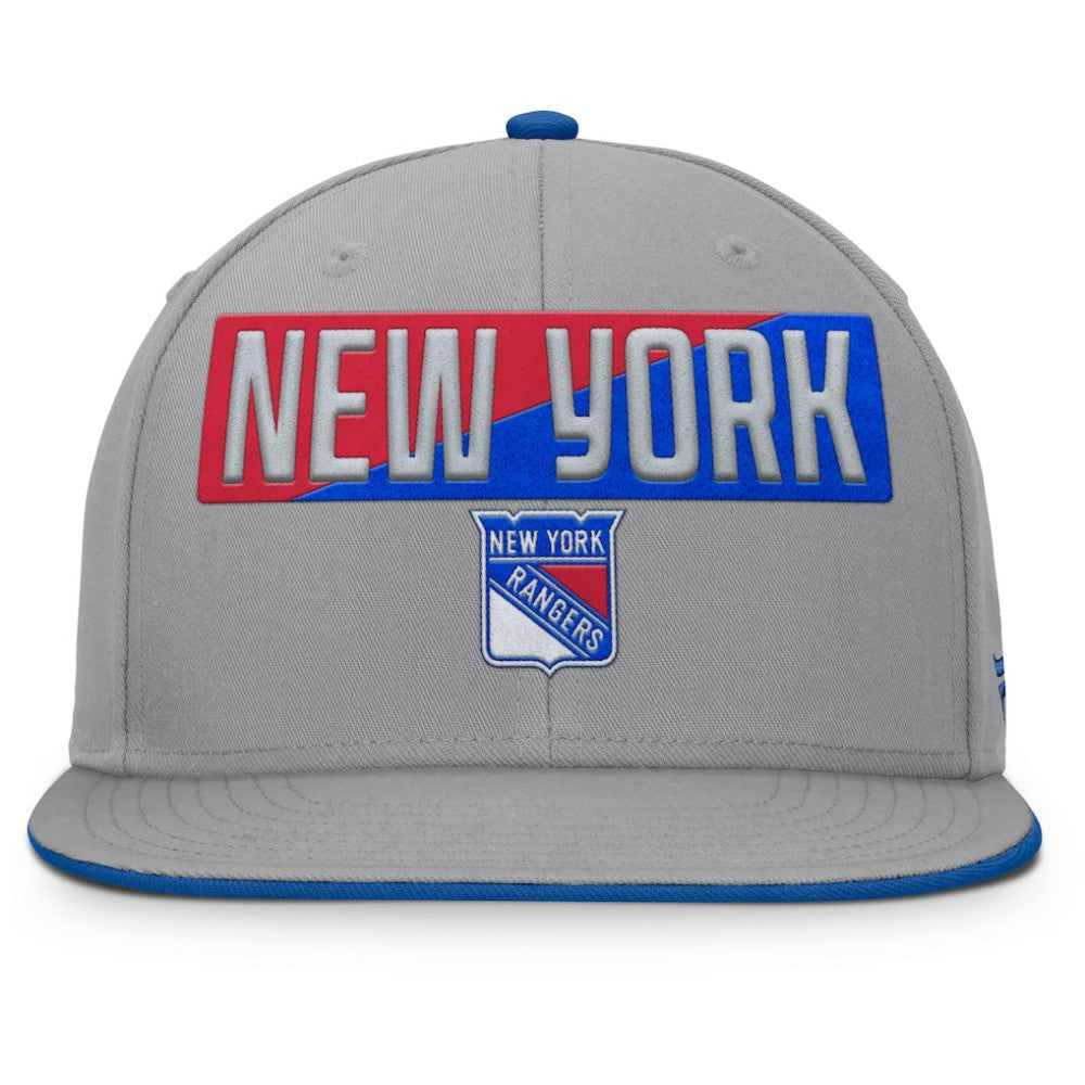 New York Rangers Fanatics Fundamentals Duo Split Logo Snapback Hat Gray