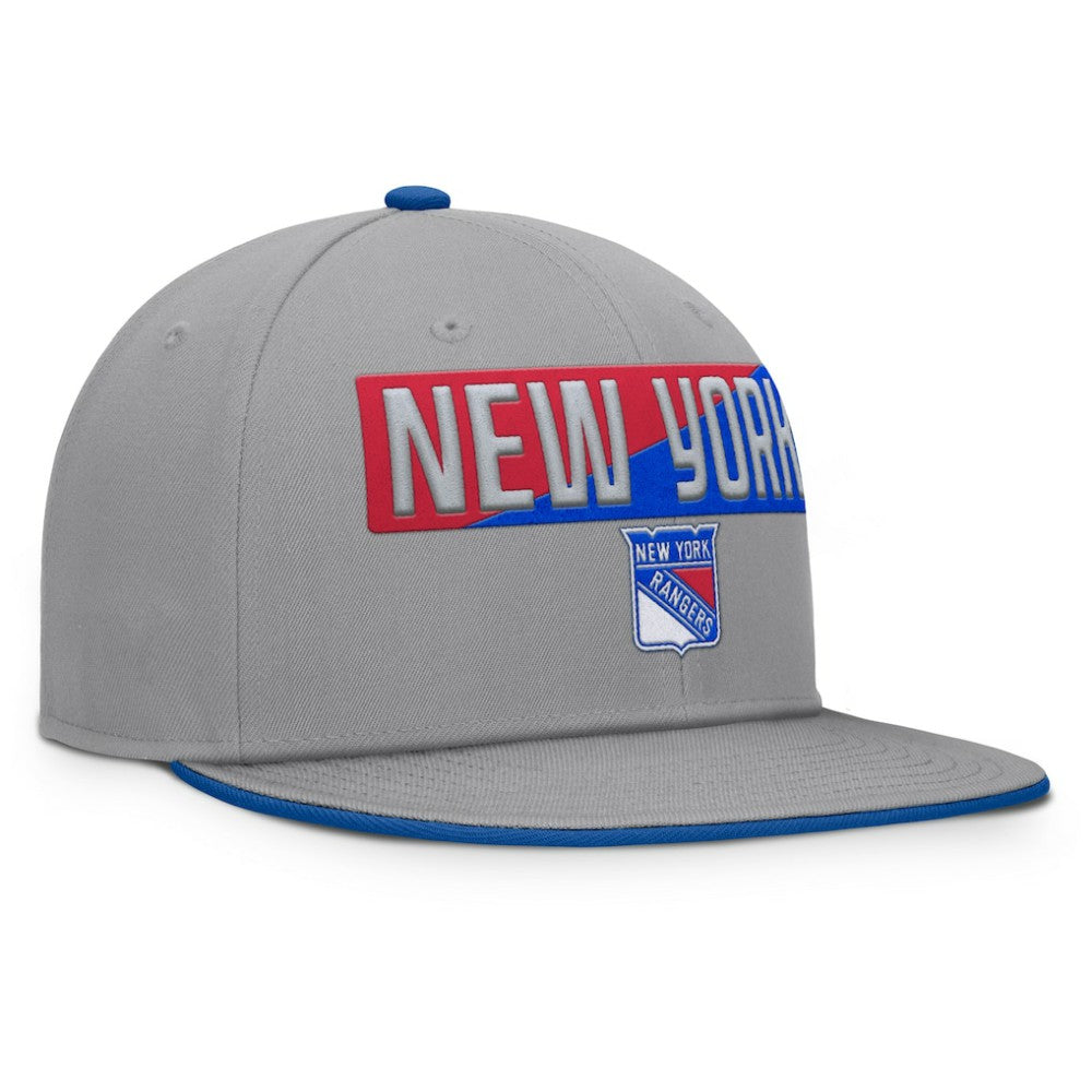 New York Rangers Fanatics Fundamentals Duo Split Logo Snapback Hat Gray