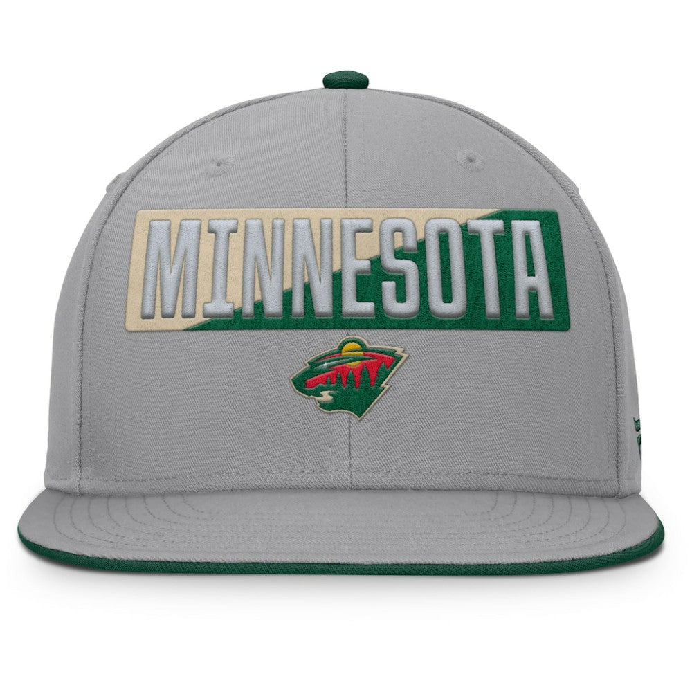 Minnesota Wild - Fanatics Fundamentals Duo Split Logo Snapback Hat Gray