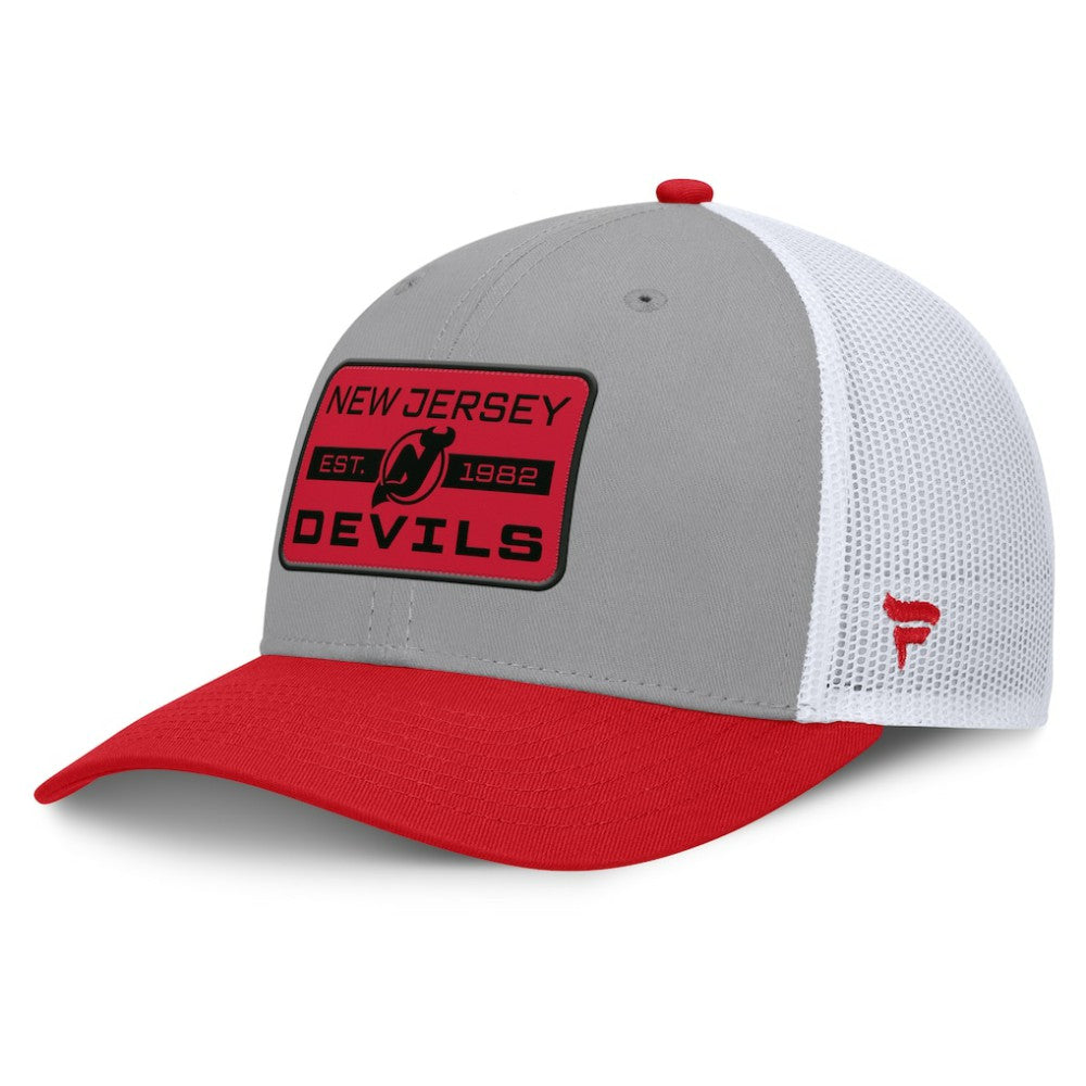 New Jersey Devils - Fanatics Fundamental Adapt Trucker Adjustable Hat Gray/Red