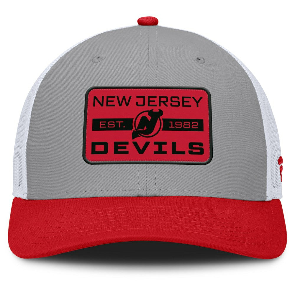 New Jersey Devils - Fanatics Fundamental Adapt Trucker Adjustable Hat Gray/Red