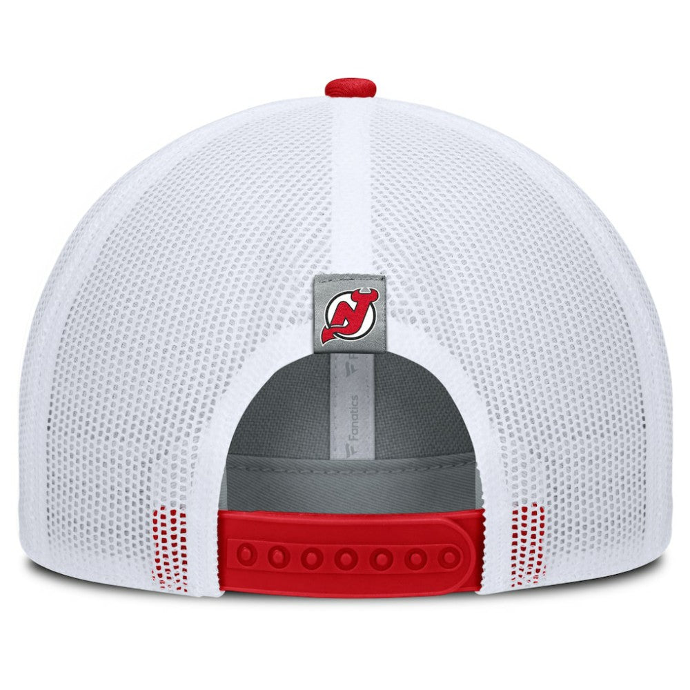 New Jersey Devils - Fanatics Fundamental Adapt Trucker Adjustable Hat Gray/Red