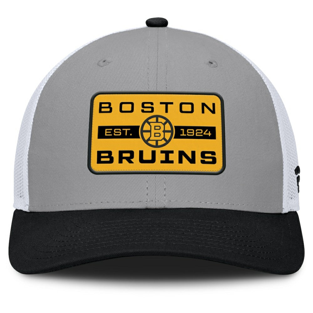 Boston Bruins Fanatics Fundamental Adapt Trucker Adjustable Hat Gray/Black