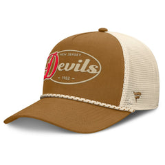 New Jersey Devils - Fanatics Heritage Fetch A-Frame Trucker Adjustable Hat Brown/Cream