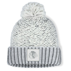 Chicago Blackhawks Fanatics Women's Fundamental Mist Cuffed Knit Hat with Pom White/Gray