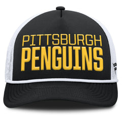 Pittsburgh Penguins Fanatics Heritage Dutch A-Frame Trucker Adjustable Hat Black/White