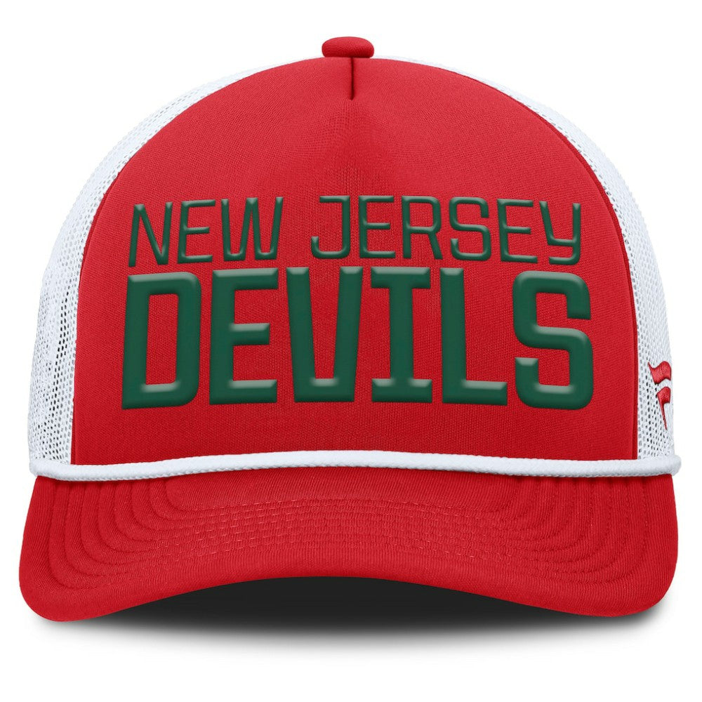 New Jersey Devils - Fanatics Heritage Dutch A-Frame Trucker Adjustable Hat Red/White