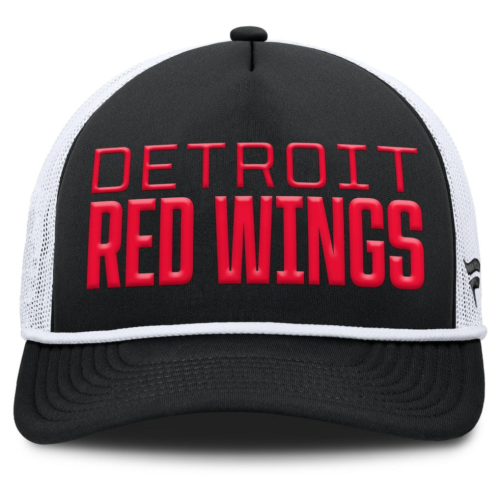 Detroit Red Wings - Fanatics Heritage Dutch A-Frame Trucker Adjustable Hat Black/White