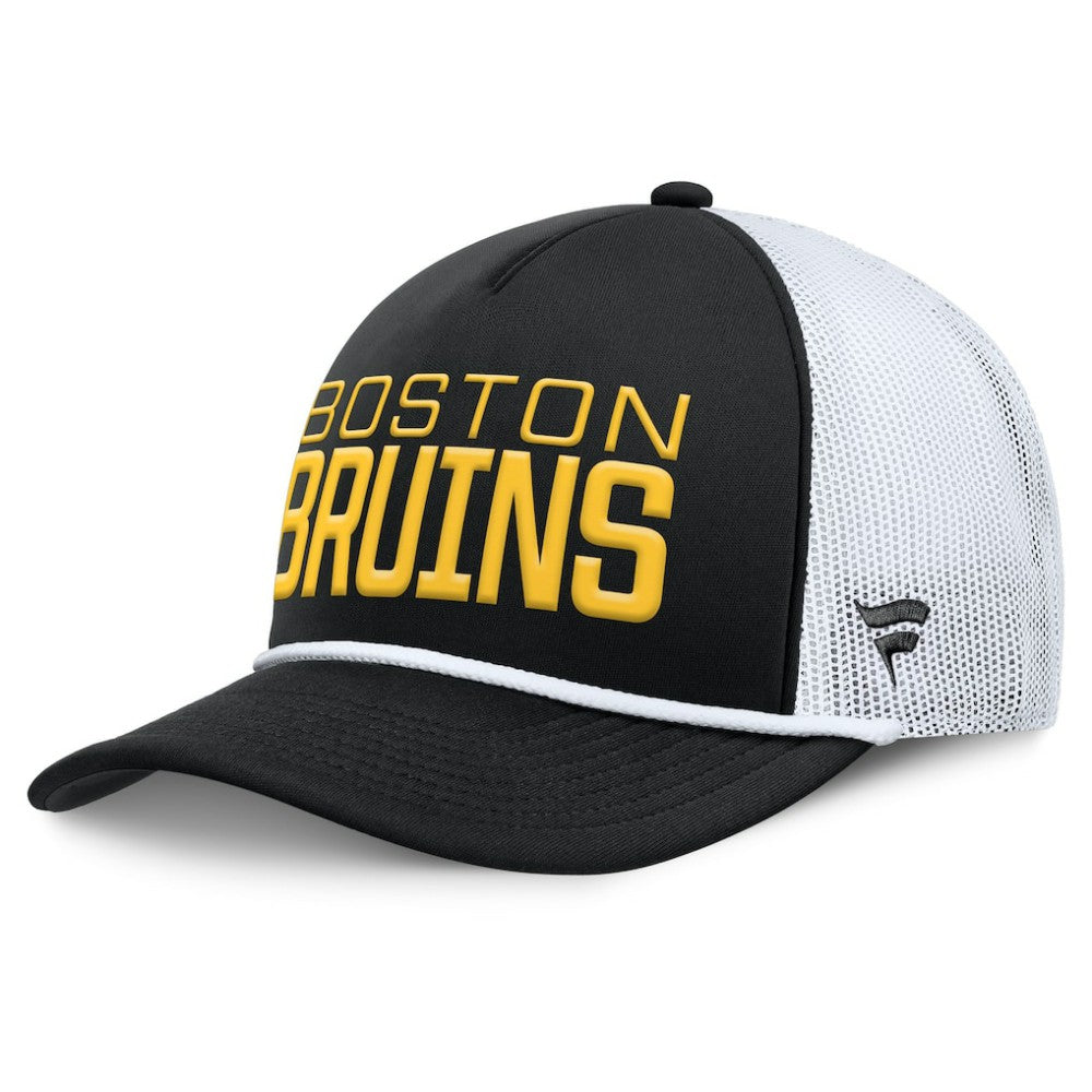 Boston Bruins Fanatics Heritage Dutch A-Frame Trucker Adjustable Hat Black/White