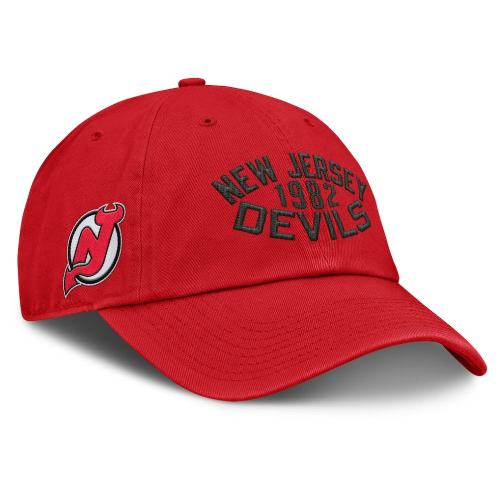 New Jersey Devils - Fanatics Fundamentals Archer Adjustable Hat Red