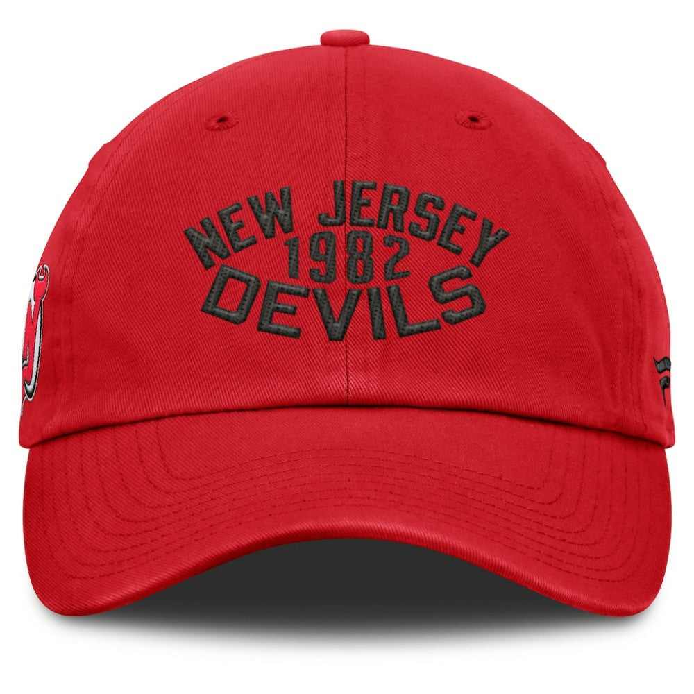New Jersey Devils - Fanatics Fundamentals Archer Adjustable Hat Red
