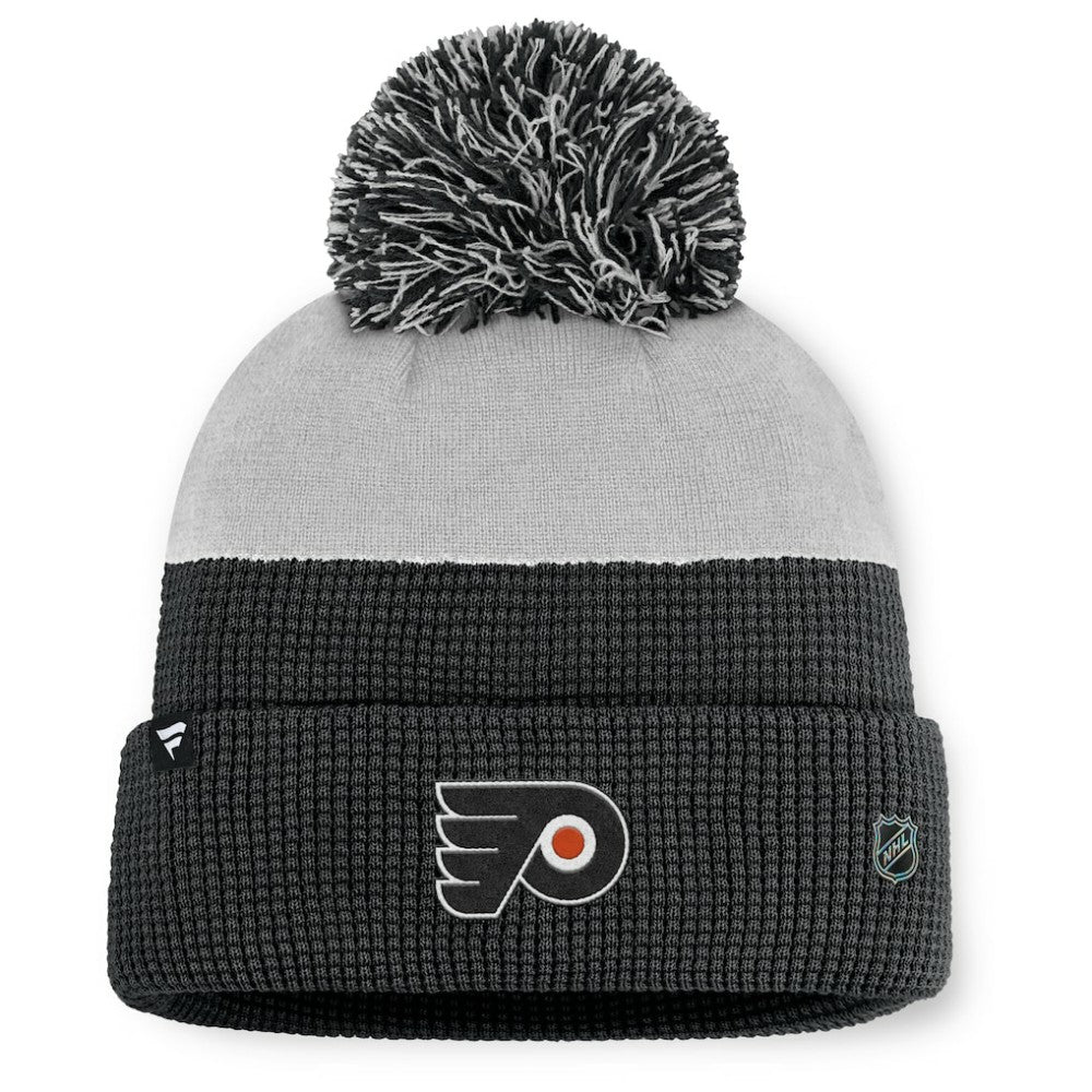 Philadelphia Flyers - Fanatics Authentic Pro Home Ice Cuffed Knit Hat with Pom Black/Gray