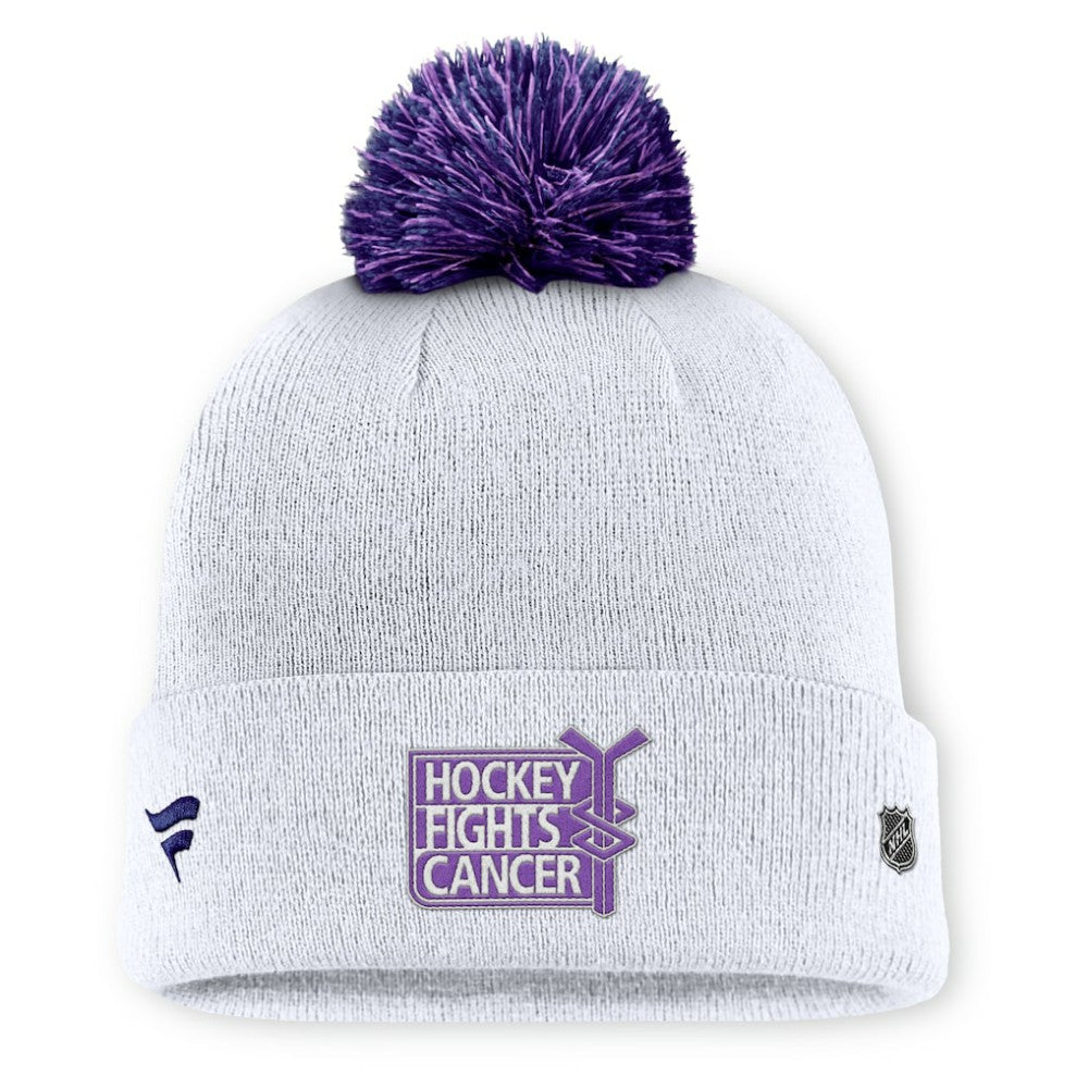 New York Rangers Fanatics Authentic Pro Hockey Fights Cancer Cuffed Knit Hat with Pom White