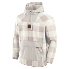 Cleveland Browns Elements Plaid Polar Fleece Quarter-Zip Hoodie Gray - Fanatics