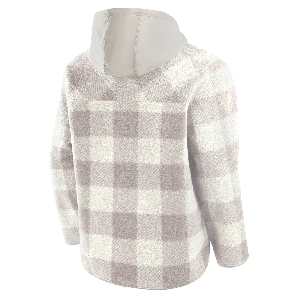 New York Giants Elements Plaid Polar Fleece Quarter-Zip Hoodie Gray - Fanatics