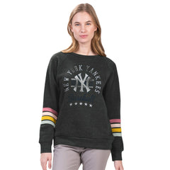 New York Yankees G-III 4Her by Carl Banks Women's Allana Stripe Pullover Sweatshirt discount