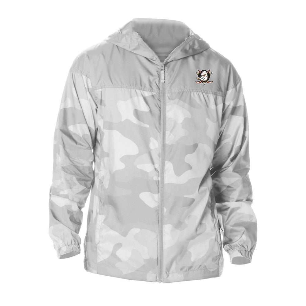 Anaheim Ducks - Columbia Camo Flash Challenger Omni-Shade Full-Zip Hoodie Windbreaker Gray