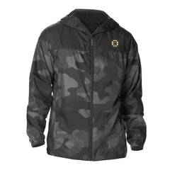 Boston Bruins Columbia Camo Flash Challenger Omni-Shade Full-Zip Hoodie Windbreaker Black