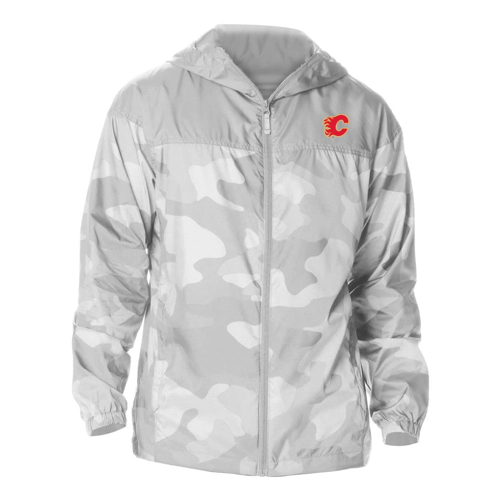 Calgary Flames - Columbia Camo Flash Challenger Omni-Shade Full-Zip Hoodie Windbreaker Gray