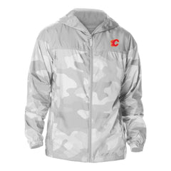 Calgary Flames - Columbia Camo Flash Challenger Omni-Shade Full-Zip Hoodie Windbreaker Gray