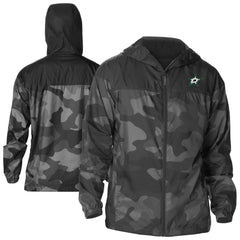 Dallas Stars - Columbia Camo Flash Challenger Omni-Shade Full-Zip Hoodie Windbreaker Black