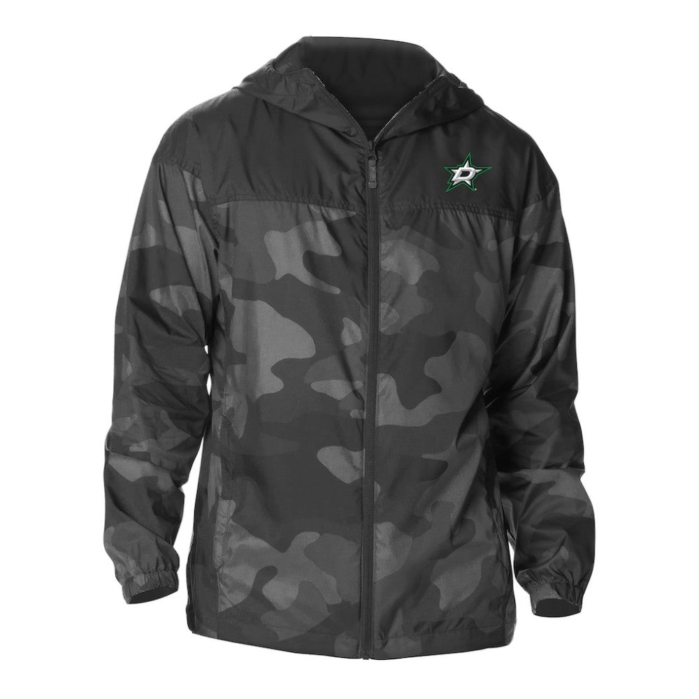 Dallas Stars - Columbia Camo Flash Challenger Omni-Shade Full-Zip Hoodie Windbreaker Black
