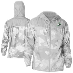 Dallas Stars - Columbia Camo Flash Challenger Omni-Shade Full-Zip Hoodie Windbreaker Gray