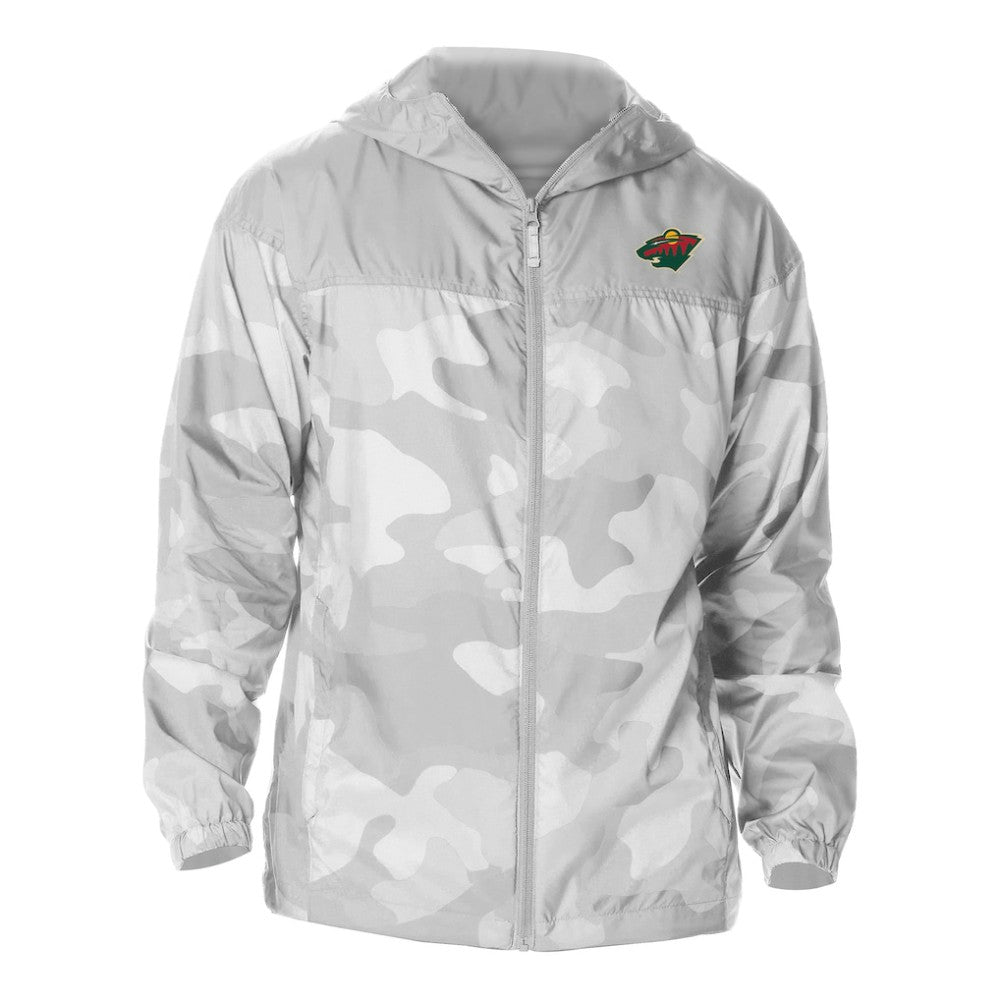 Minnesota Wild - Columbia Camo Flash Challenger Omni-Shade Full-Zip Hoodie Windbreaker Gray