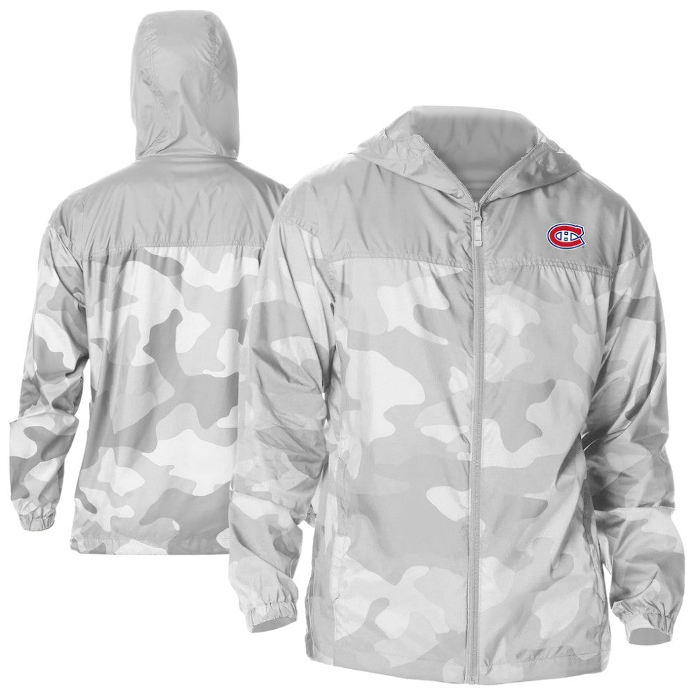 Montreal Canadiens - Columbia Camo Flash Challenger Omni-Shade Full-Zip Hoodie Windbreaker Gray
