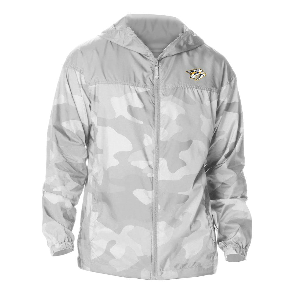 Nashville Predators - Columbia Camo Flash Challenger Omni-Shade Full-Zip Hoodie Windbreaker Gray