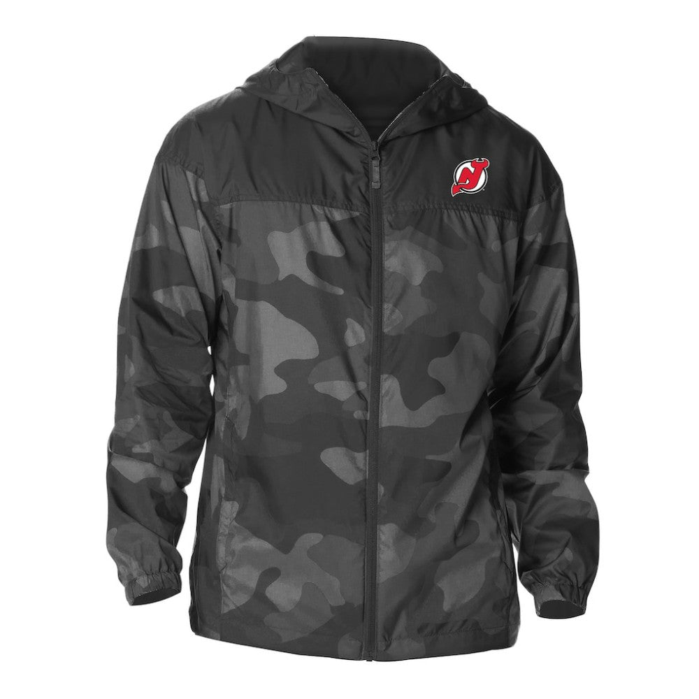 New Jersey Devils - Columbia Camo Flash Challenger Omni-Shade Full-Zip Hoodie Windbreaker Black