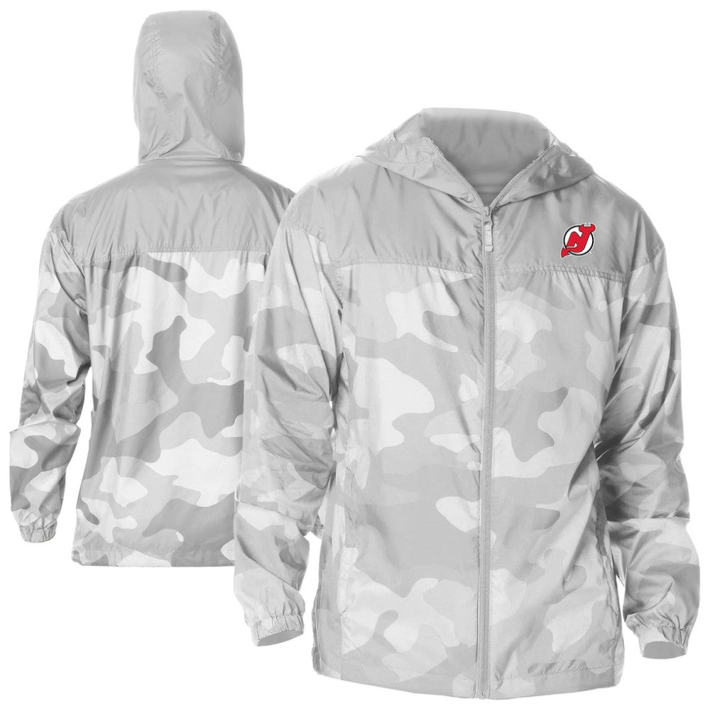 New Jersey Devils - Columbia Camo Flash Challenger Omni-Shade Full-Zip Hoodie Windbreaker Gray