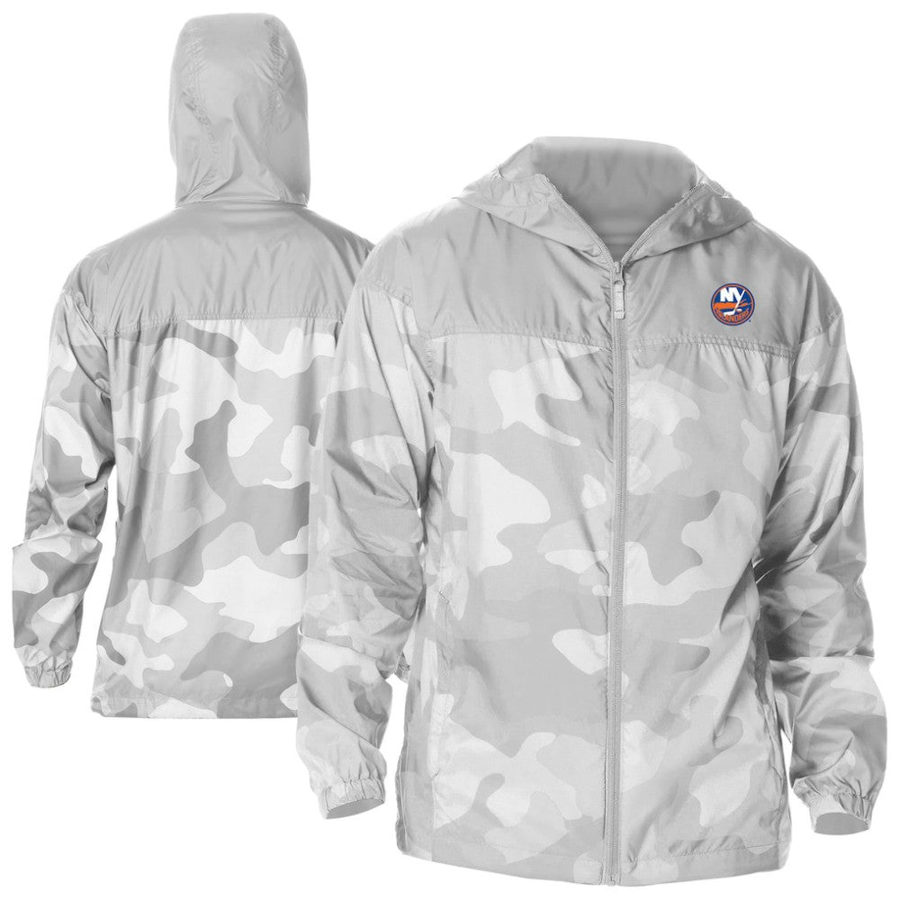 New York Islanders - Columbia Camo Flash Challenger Omni-Shade Full-Zip Hoodie Windbreaker Gray