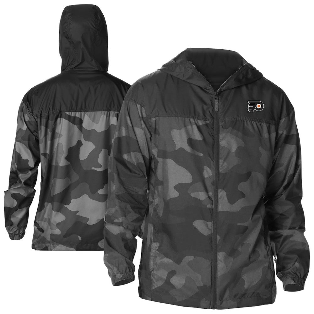 Philadelphia Flyers - Columbia Camo Flash Challenger Omni-Shade Full-Zip Hoodie Windbreaker Black