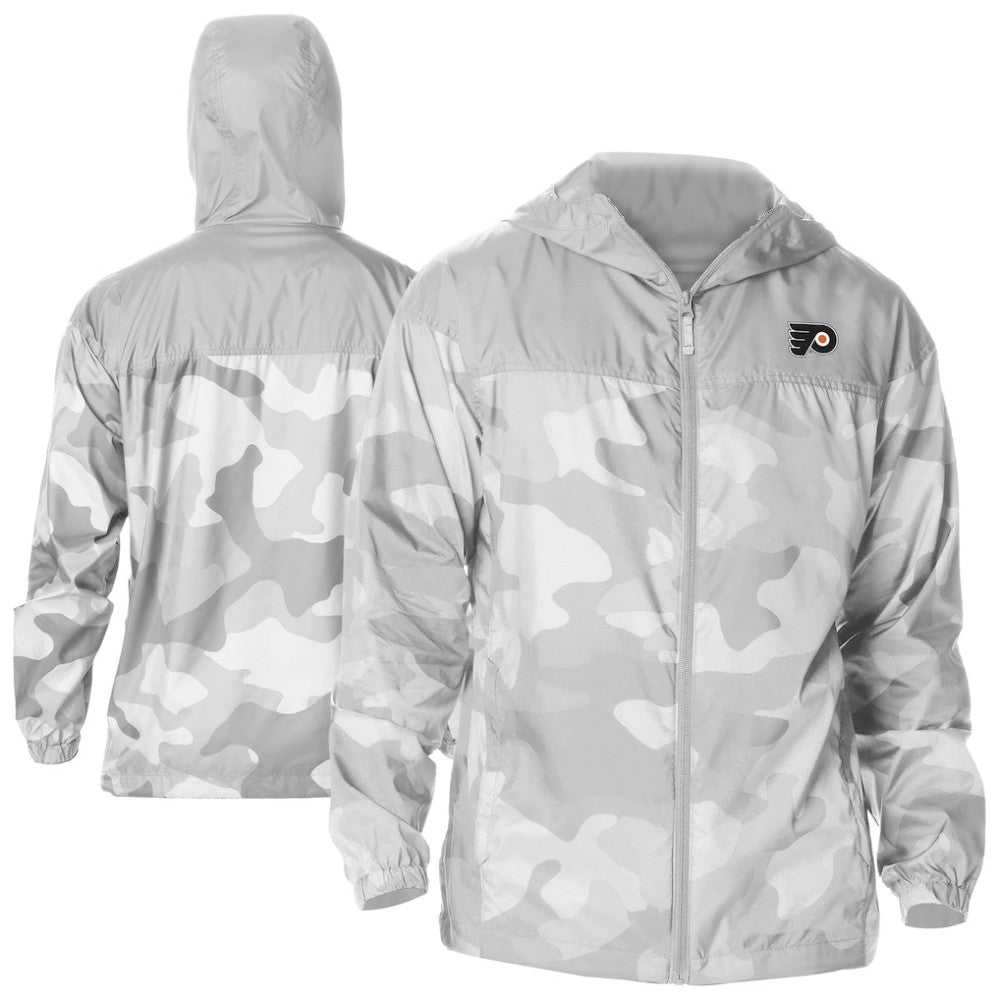Philadelphia Flyers - Columbia Camo Flash Challenger Omni-Shade Full-Zip Hoodie Windbreaker Gray