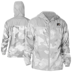 Philadelphia Flyers - Columbia Camo Flash Challenger Omni-Shade Full-Zip Hoodie Windbreaker Gray
