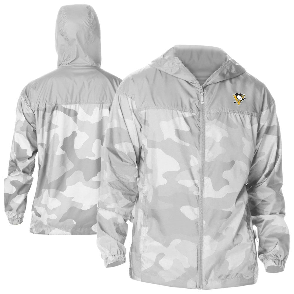 Pittsburgh Penguins Columbia Camo Flash Challenger Omni-Shade Full-Zip Hoodie Windbreaker Gray