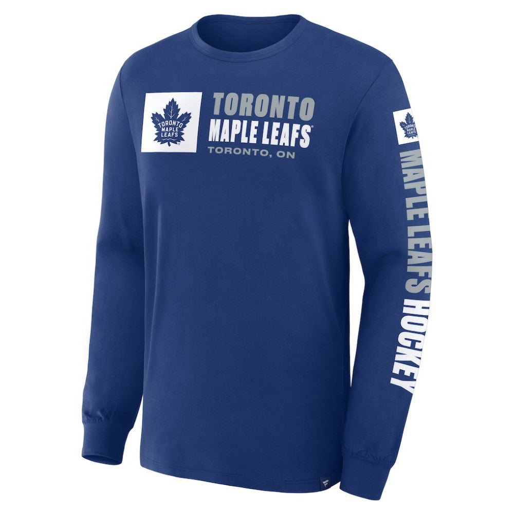 Toronto Maple Leafs - Fanatics Goal Crease Legacy Long Sleeve T-Shirt Blue