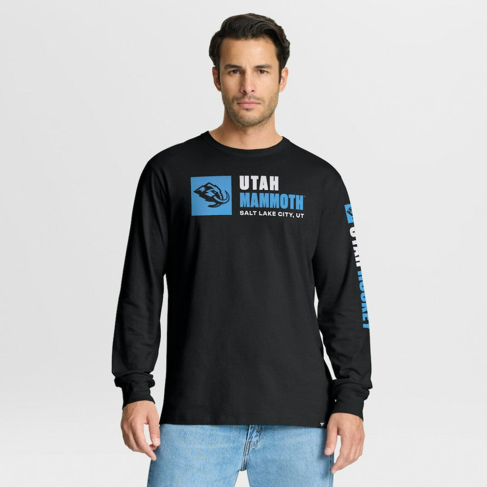 Utah Mammoth - Fanatics Goal Crease Legacy Long Sleeve T-Shirt Black