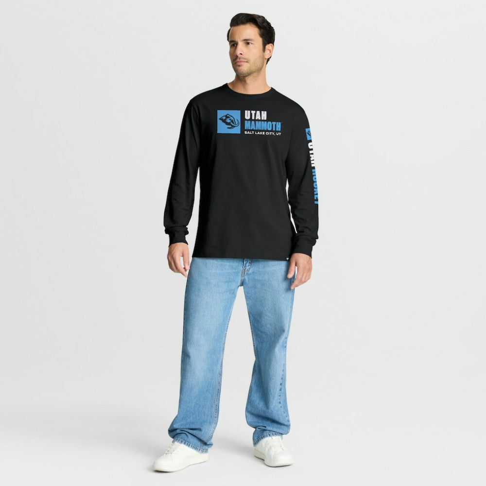 Utah Mammoth - Fanatics Goal Crease Legacy Long Sleeve T-Shirt Black