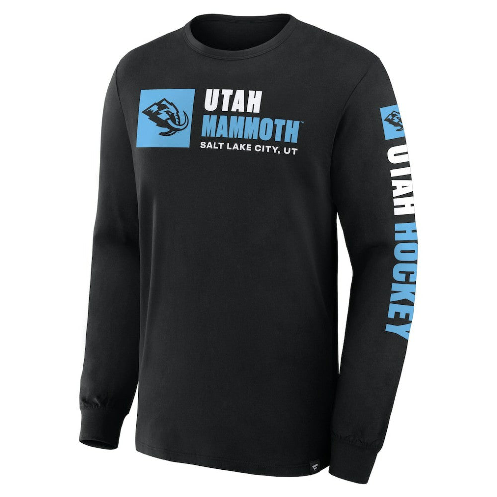 Utah Mammoth - Fanatics Goal Crease Legacy Long Sleeve T-Shirt Black