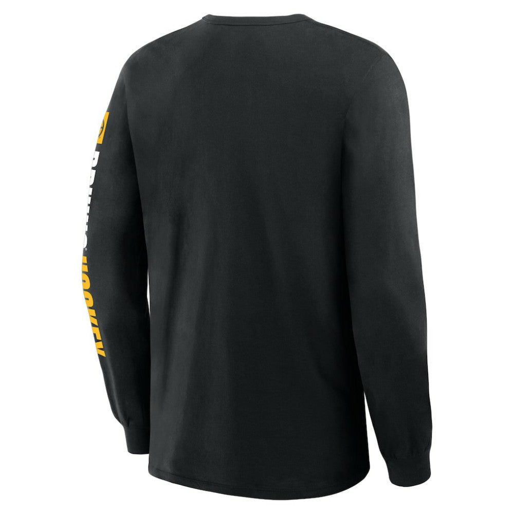 Boston Bruins Fanatics Goal Crease Legacy Long Sleeve T-Shirt Black