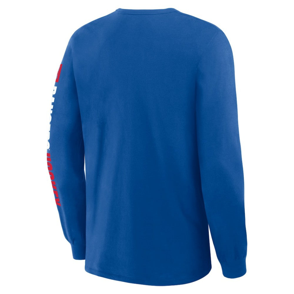 New York Rangers Fanatics Goal Crease Legacy Long Sleeve T-Shirt Blue