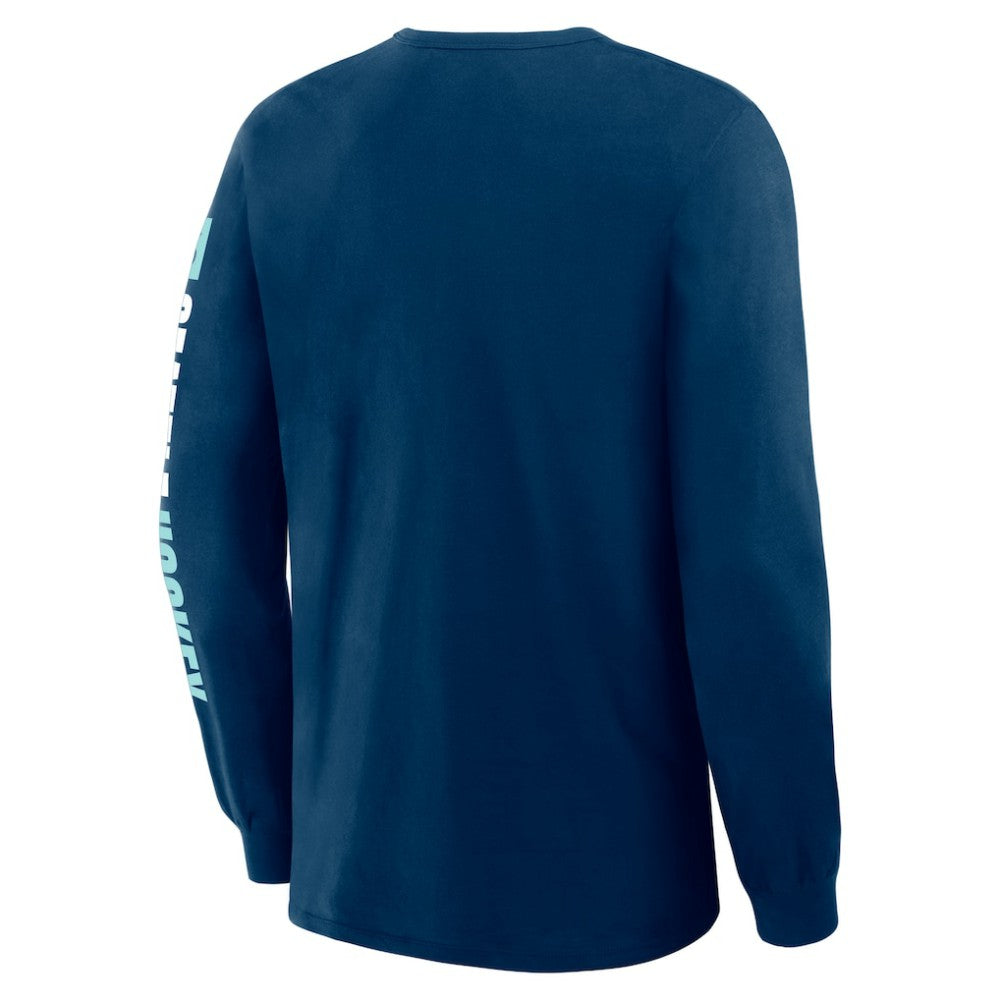 Seattle Kraken Fanatics Goal Crease Legacy Long Sleeve T-Shirt Navy